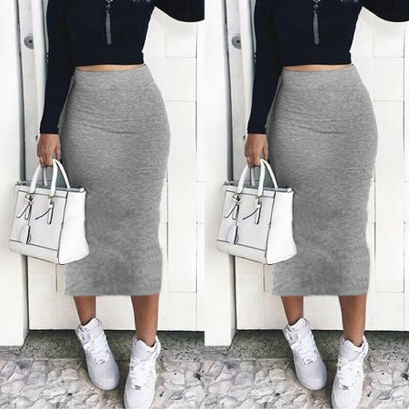 Microbio Impresión Prestado AprilGrass marca de diseño Mujeres Oficina Midi Falda tubo estiramiento de Bodycon de las señoras tubo sólido Tamaño Plus flaco de cintura alta moda Microbio Impresión Prestado AprilGrass marca de diseño Mujeres Oficina Midi Falda tubo estiramiento de Bodycon de las señoras tubo sólido Tamaño Plus flaco de cintura alta moda