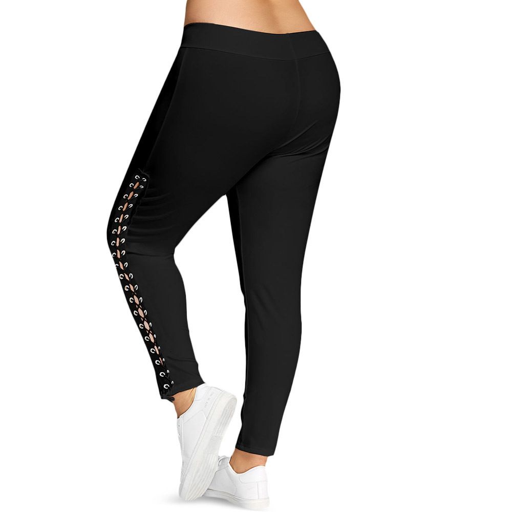 plus size lace up leggings