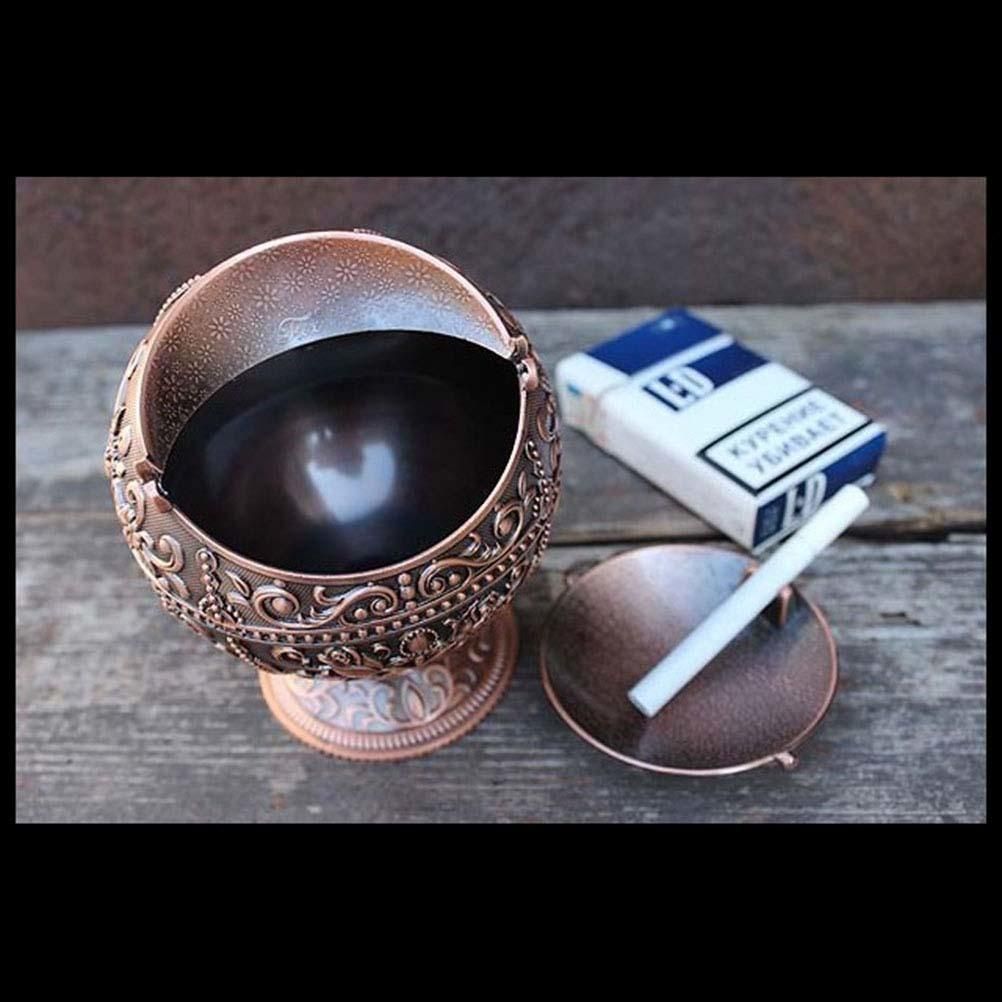 1 Pc Ashtray Embossed Flower and Castle Portable Ash Tray for Home Outdoor Use