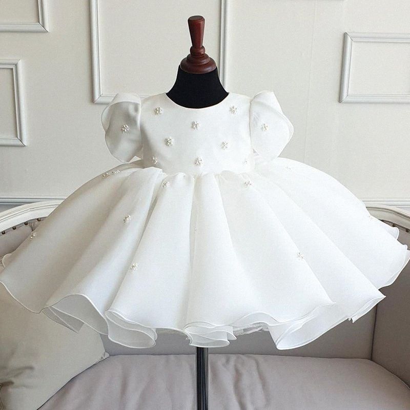 white lace newborn dress
