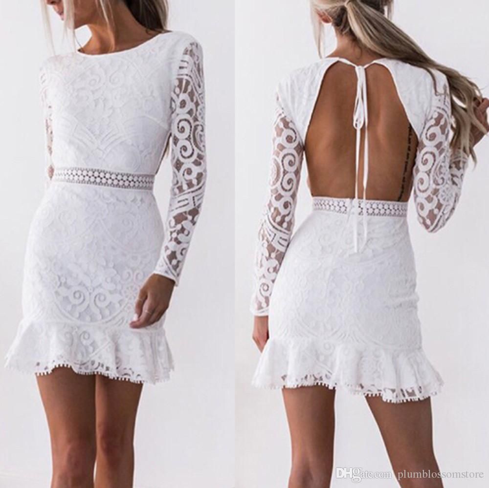 plain white lace dress