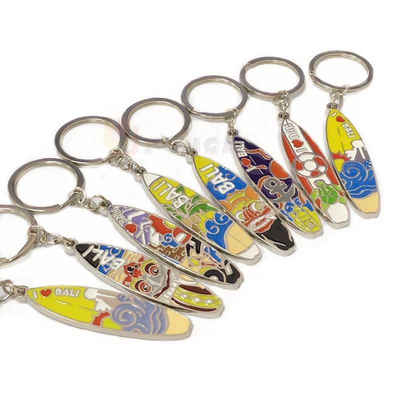 Wholesale Tourist Attractions Beach Surfboard Metal Key Chain Pendant ...