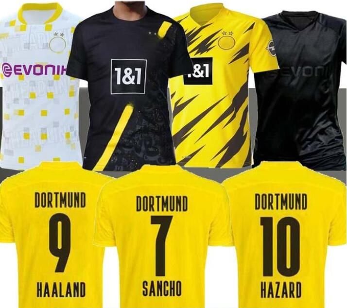 2020 20 21 Haaland Borussia Hazard Dortmund Soccer Jersey 20 21 Football Shirt 110th Reus Blackout Sancho Brandt Men Kids Kit Third Maillot From Sportbest007 13 03 Dhgate Com