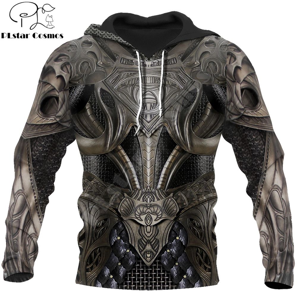 3D Printed Chainmail Knight Armor Men Hoodie Knights Templar Harajuku