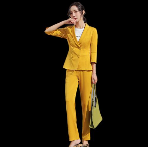 yellow pant suit plus size