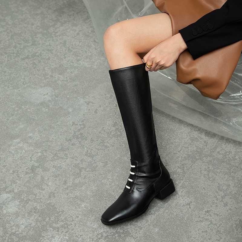 women's genuine leather knee high boots