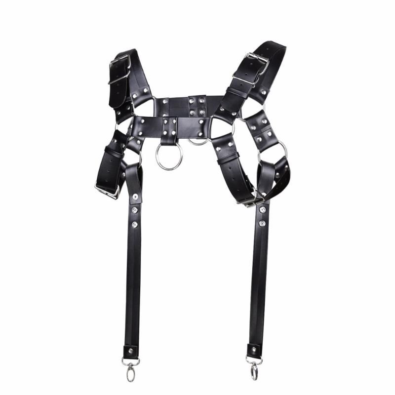 Bras Sets Male Chest Harness PU Leather Bondage Slave Fetish Restraints