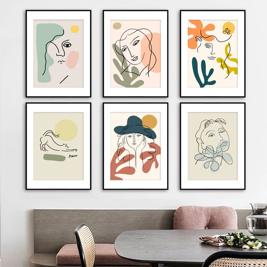 2020 Flower Colorful Girl Face Minimalism Wall Art Canvas Painting Nordic Posters And Prints Wall Pictures For Living Room Home Decor From Zuihangyuan1 3 69 Dhgate Com