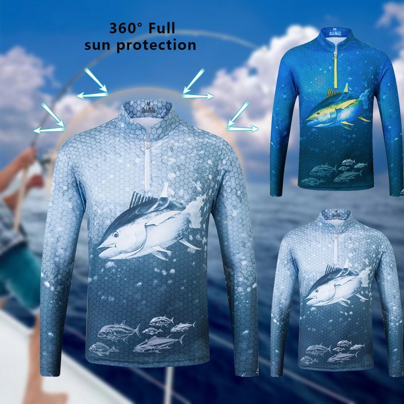 ropa de pesca de manga larga para deportes al aire libre transpirable Camiseta de pesca para hombre de secado rápido novedad de 