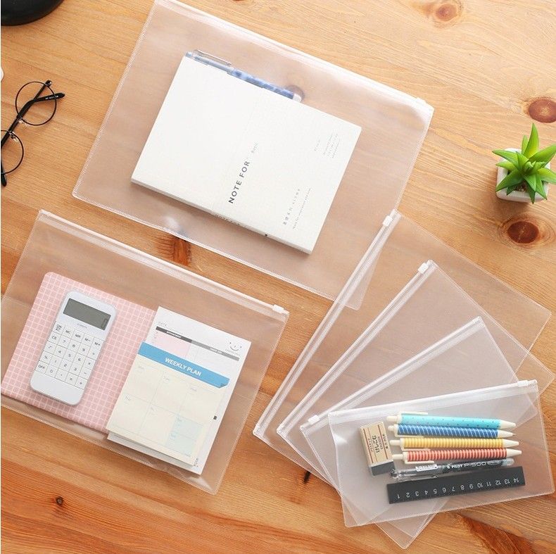 10Pcs A4 Zipper Bag Document Filing Paper Archive Folder File Stationery Storage 
