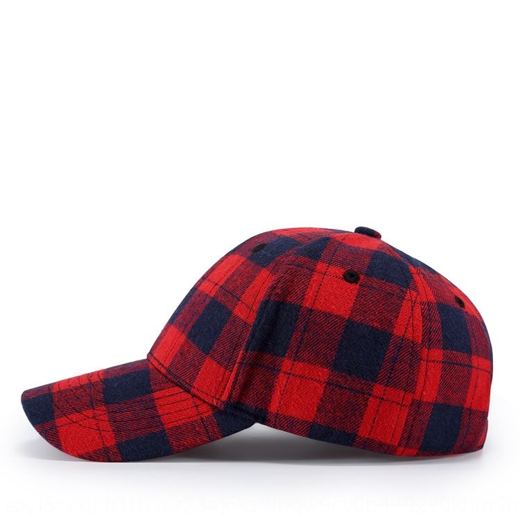 mens red plaid hat