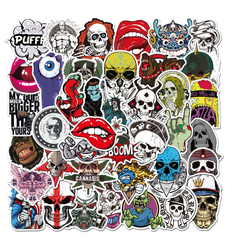 Not Repeat eForsky 50 pcs Yoogeer Car Luggage Stickers, Horror Skull Vinyl Car Stickers Motorcycle Bicycle Luggage Decal Graffiti Patches Skateboard Stickers