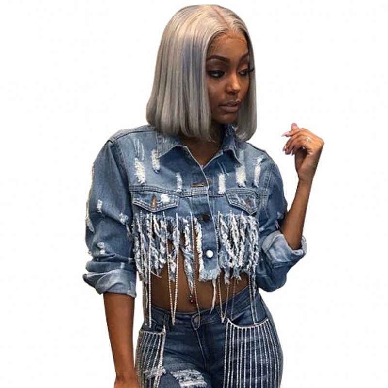 Womens Jackets Vintage Denim Jacket 
