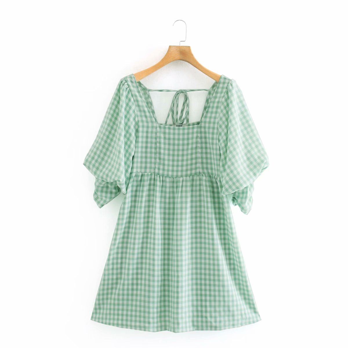 green checkered dress