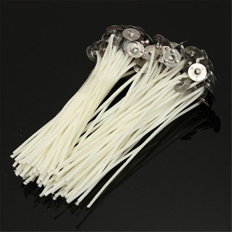 100Pcs Candle Wicks Cotton Core Pre Waxed With Sustainers For Candle Making