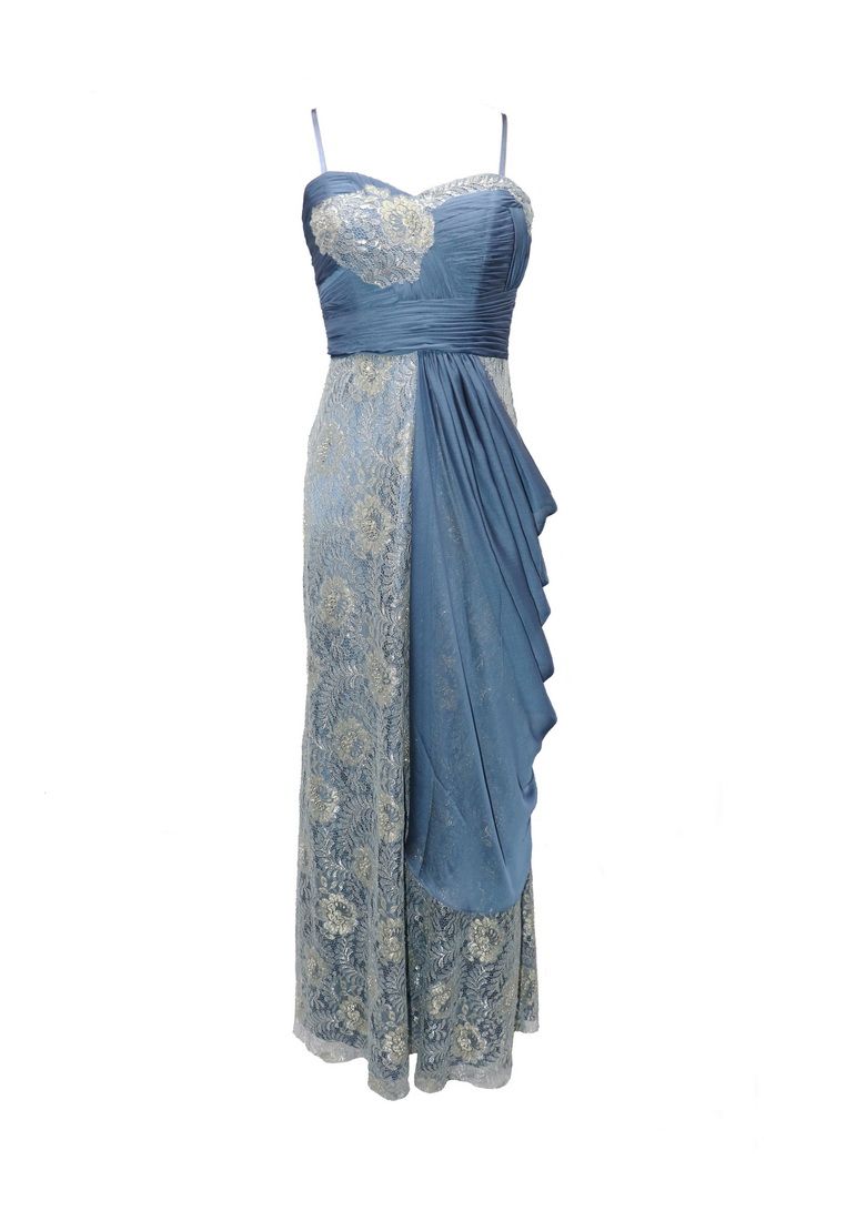 blue colour maxi dress
