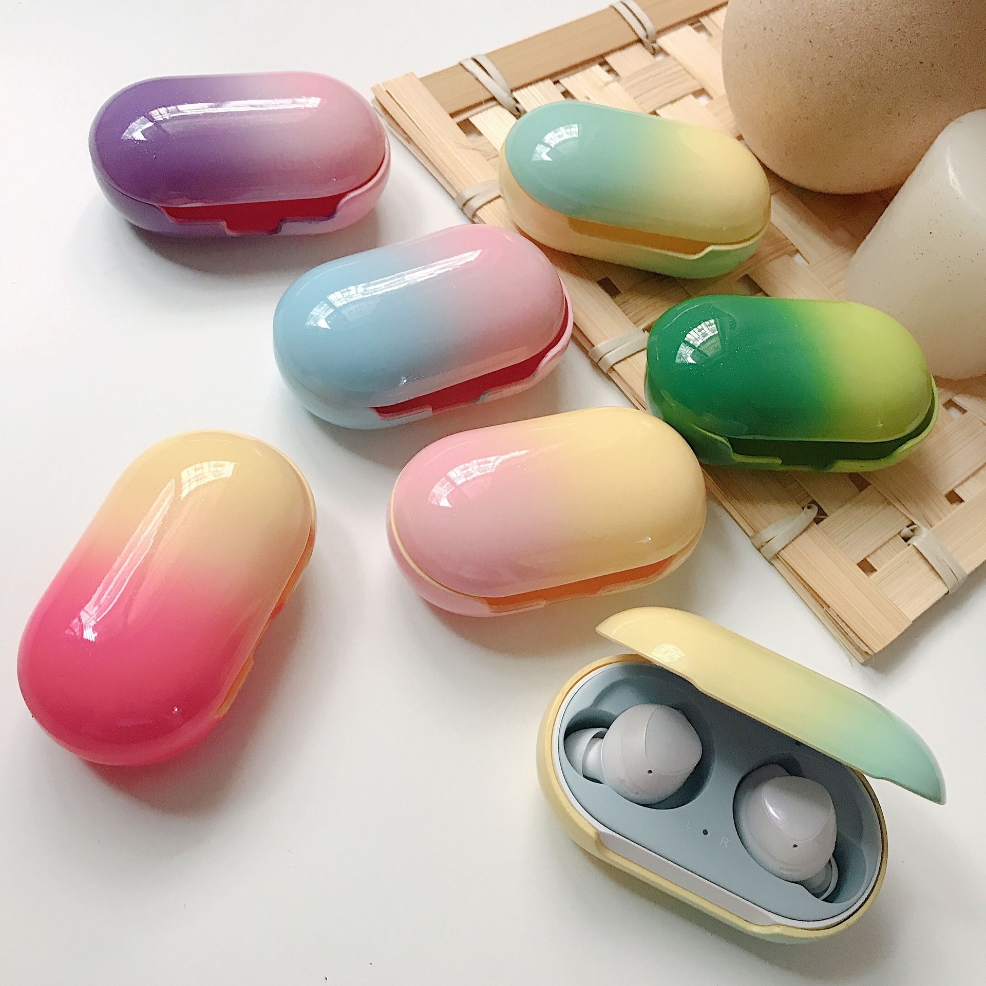 For Samsung Galaxy Buds Bluetooth Earphone Cover Cute Gradient Glossy