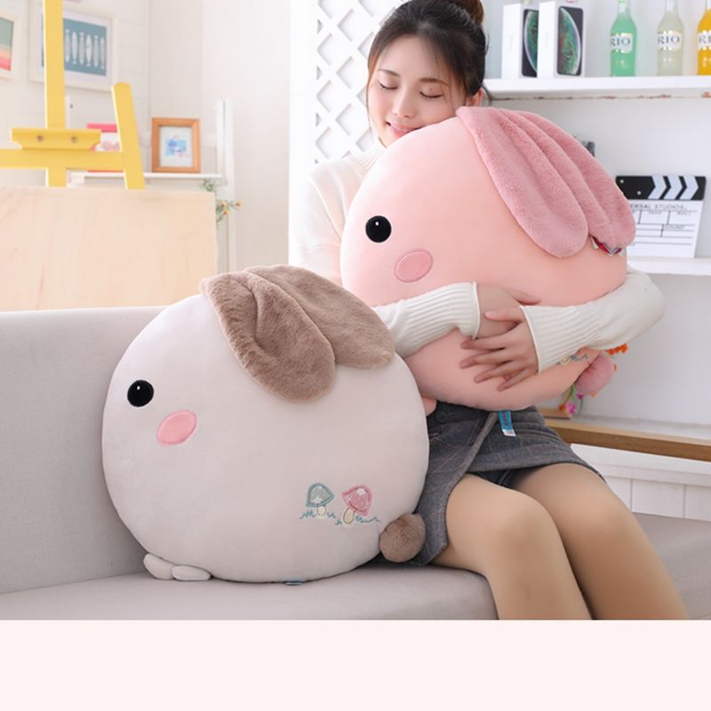 satin al cocuklar kiz icin 55cm sevimli tavsan yastik pelus oyuncak pembe beyaz tatli kalp tavsan bebek super yumusak yuksek kaliteli dogum gunu