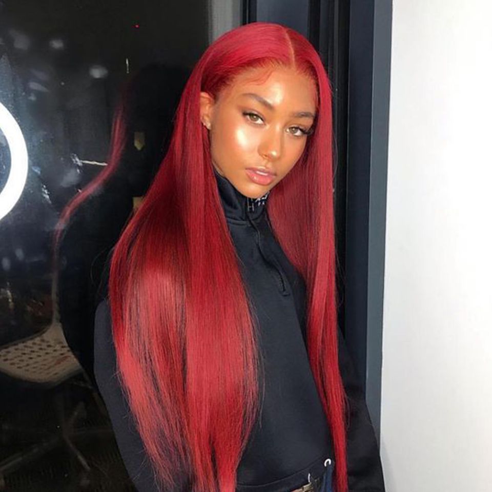 Burgundy Lace Front Human Hair Wigs Straight Colored Human Hair Wigs For Black Women Inch Pre Plucked Lace Front Wig Full Cheap Human Hair Wigs 100 Percent Human Hair Wigs From Stylishoutlet618