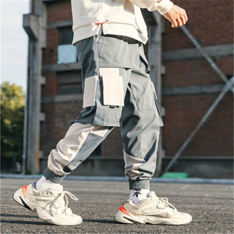 Hip Hop Sweat Pants Male Patchwork 