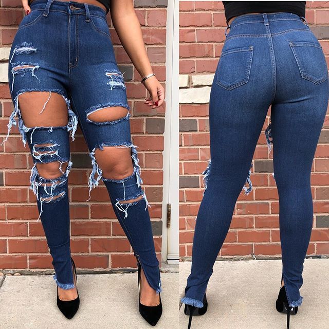 cut ripped jeans