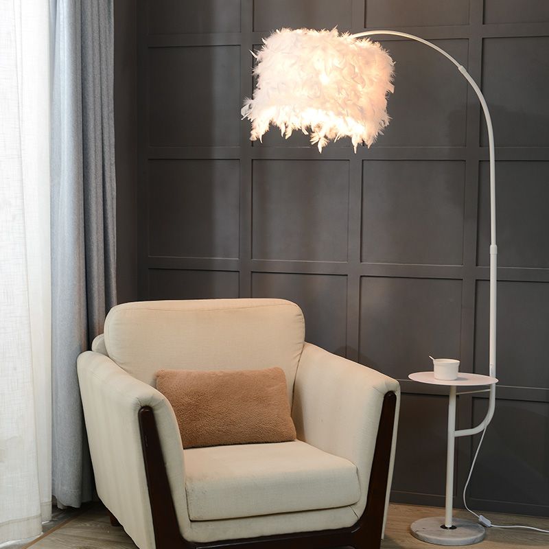 Coffee Table Feather Floor Lamps Bedroom Princess Girl Fishing Lamp Living Room Net Red Nordic Bedside Light Standing Lights From Zhiguanglighting 284 24 Dhgate Com Coffee Table Feather Floor Lamps, Standing Floor Lamps For Living Room