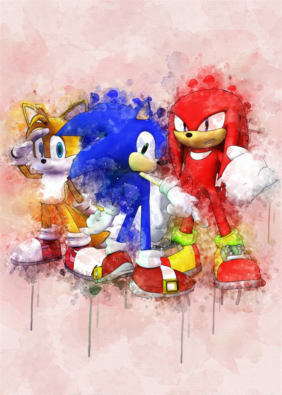 Sonic The Hedgehog, HD Impresión de la Pintura Nueva decoración del hogar Arte / (Sin marco /