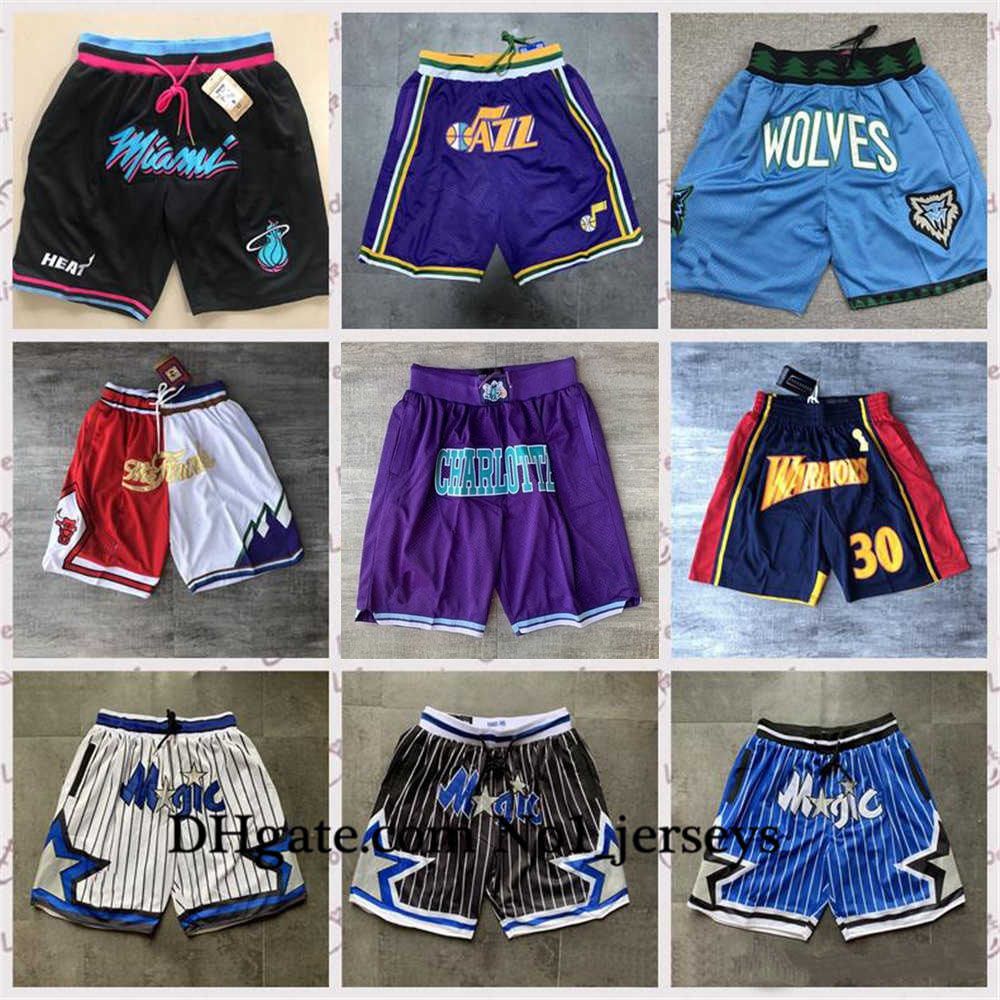 New Retro Mens Just Don Pocket Shorts AuthenticNba Stitched Sweatpants  All City Team Name Throwback Basketball Shorts Size S XXL From  No1_jerseys1, $63.22