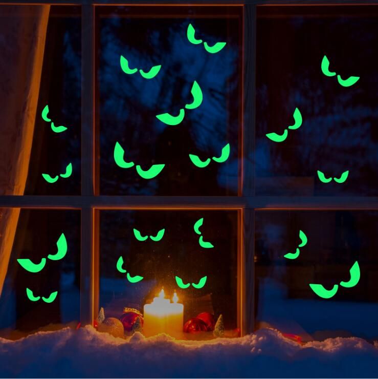 Wall Stickers EYES Luminous Halloween Glow in the Dark Decals for Party Bedroom 