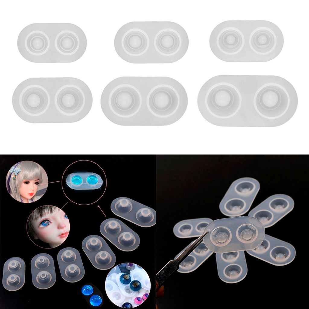 6 Sizes DIY Doll Eyes Silicone Molds Resin Eyeball Mould Crafts Epoxy