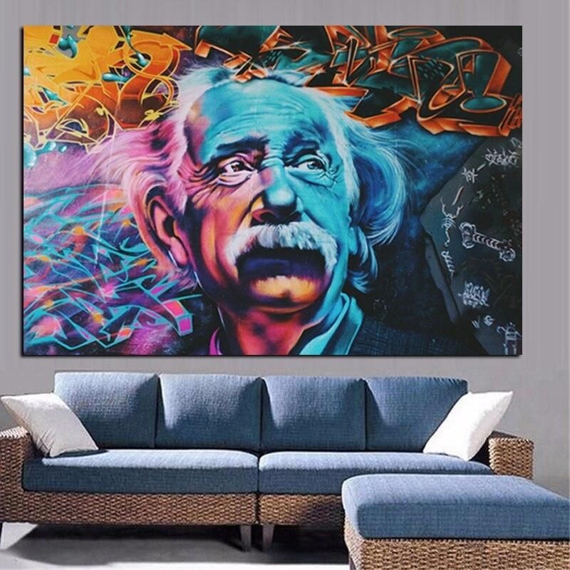 2020 Modern Abstract Albert Einstein Portrait Oil Painting On Canvas Graffiti Pop Art Poster Prints Wall Art Pictures For Living Room Home Decor From Funguy 8 28 Dhgate Com