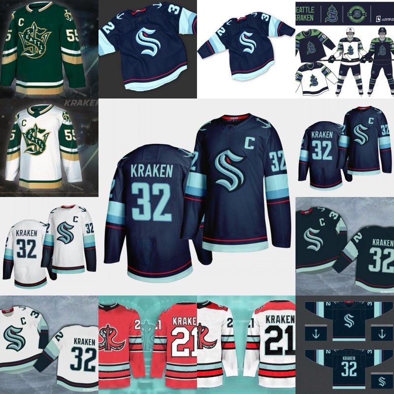 2020 2021 Seattle Kraken Ice Hockey Jersey 32th New Team Custom Mens Womens Youth Road Any 