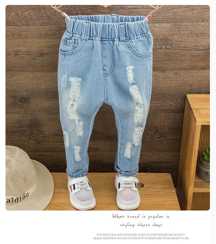 Compra Pantalones De Los Muchachos Denim Jeans Para Niños Spring Agujero  Elástico De La Cintura De Los Pantalones Vaqueros Pantalones De La Ropa Del  Muchacho Pantalones De Los Niños Barato | Entrega