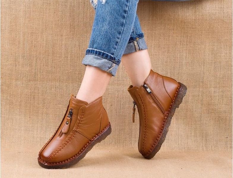 ladies genuine leather ankle boots