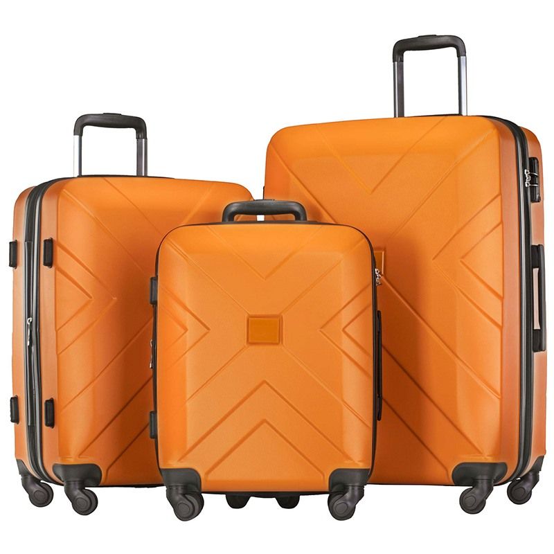 orange spinner luggage sets
