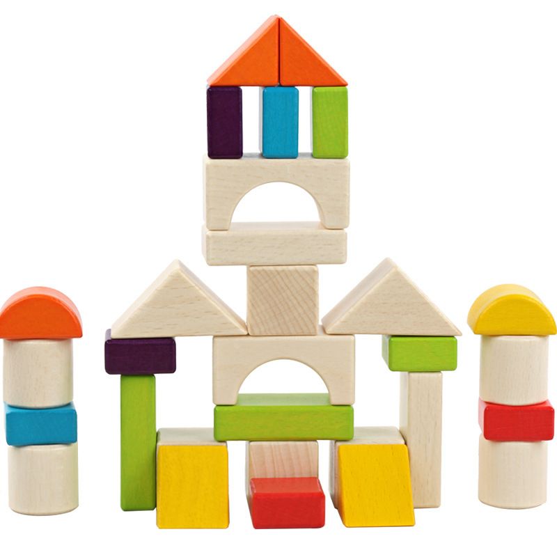 colored wooden building blocks