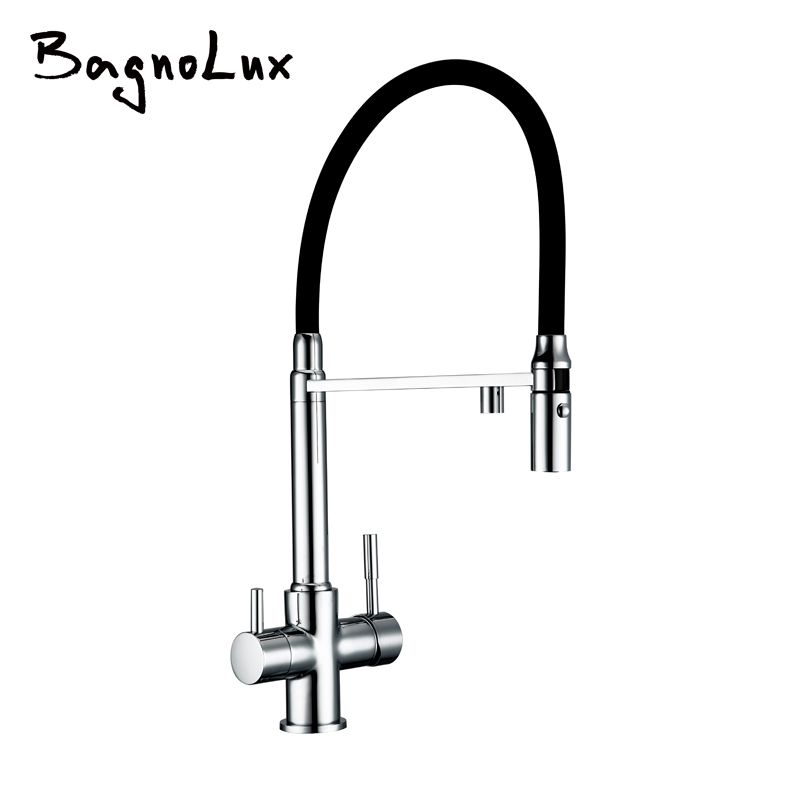 2020 Clean Water Kitchen Faucet With Sprayer Gooseneck Pull Down Sink Mixer Solid Brass 360 Degree Rotation 3 Way Water Filter Taps From Hero Zhangpeng 221 65 Dhgate Com