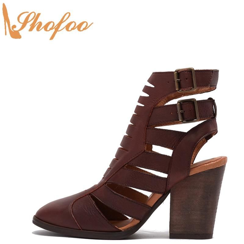 burgundy chunky heel booties