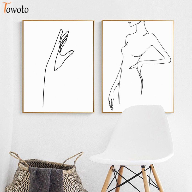 2020 Minimalist Canvas Painting Female Back Line Art Print Fashion Poster Scandinavian Decoration Pictures Woman Room Wall Decor Atdr From Cnths 27 84 Dhgate Com