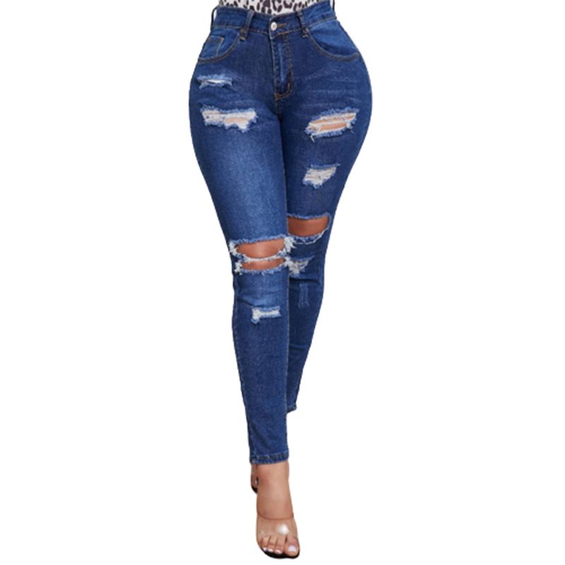 dark blue high waisted ripped skinny jeans