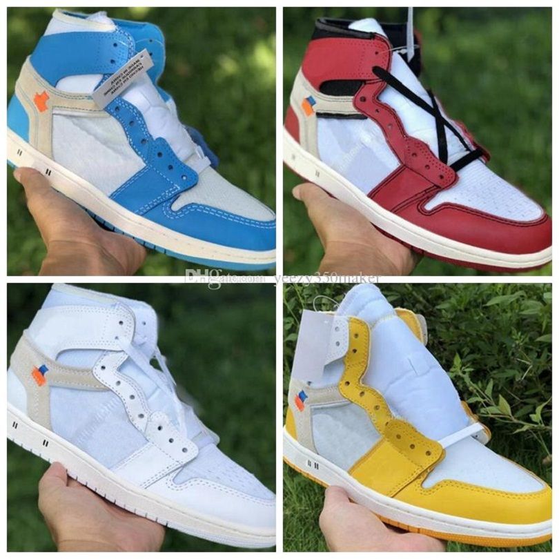 2020 POWDER BLUE High Basketball Shoes 1s 1 Yellow Blue Red White ...