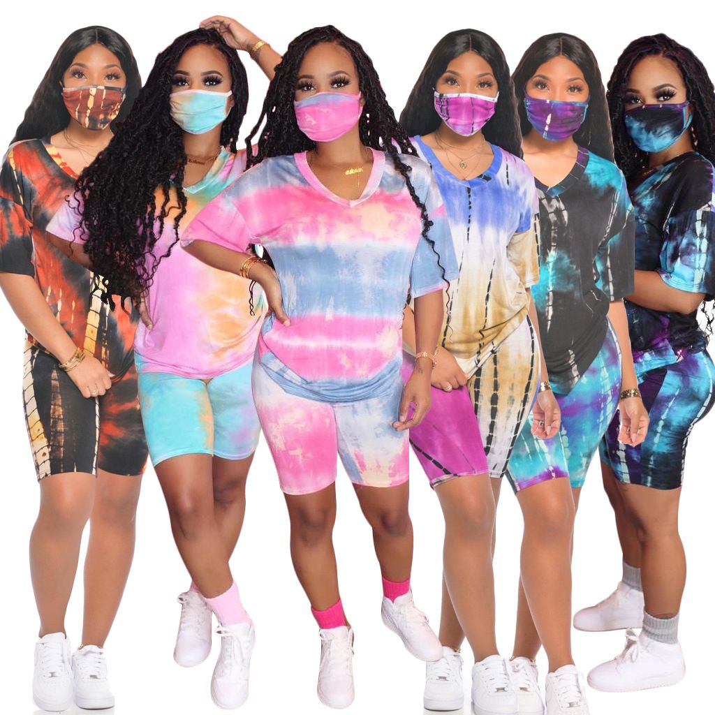 ladies tie dye short sets