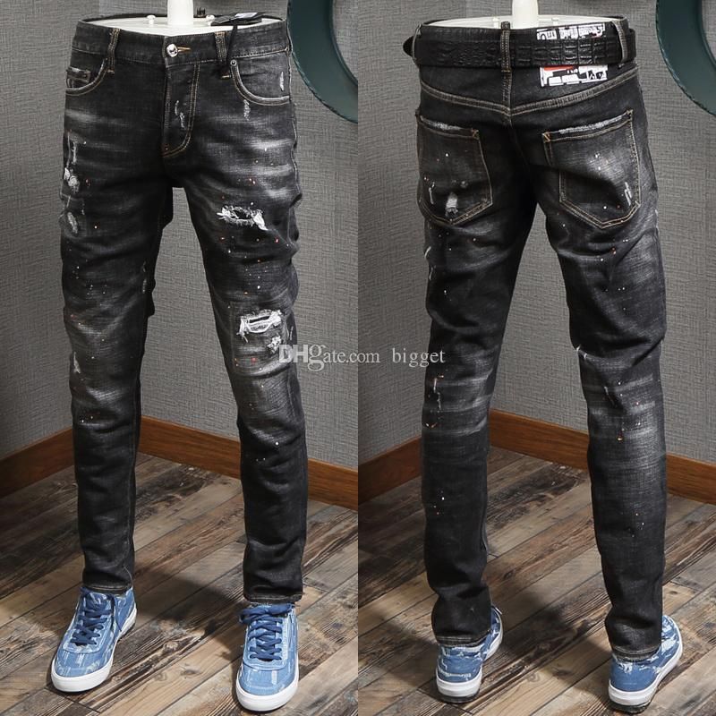 Damage Jeans Men Popular Denim Pants 