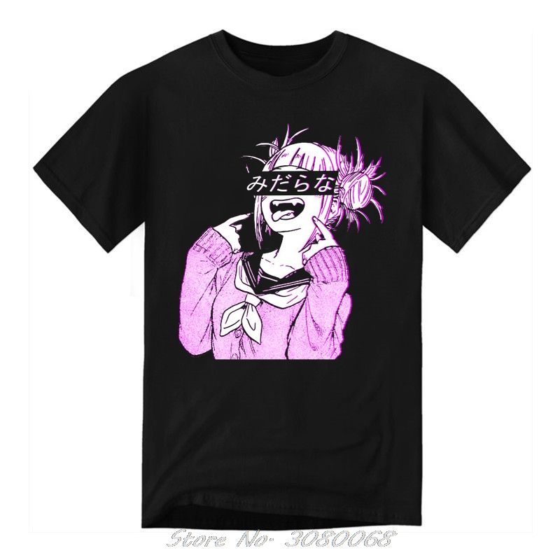 Lewd Pink Sad Japanese Anime Aesthetic My Hero Academy T Shirt Summer Men Tshirt Harajuku Streetwear Mens Clothes Anime Shirt Party T Shirts Collared T Shirts From Fjdh03 10 06 Dhgate Com