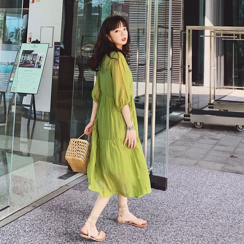 avocado green dress