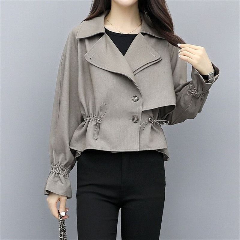 women's plus size short trench coat