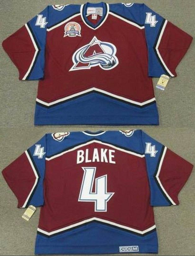 Colorado Avalanche Retro Jersey ROB BLAKE TEEMU SELANNE MIKE RICCI PAUL KARIYA OWEN NOLAN THEOREN FLEURY ALEX TANGUAY CHRIS DRURY Custom Hockey Jerseys From Projerseysword, $34.49