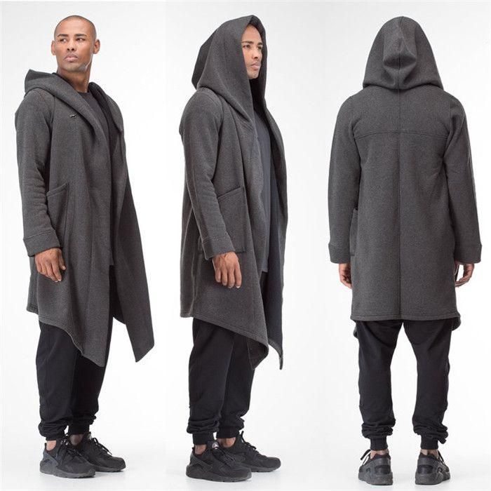 Compra Hombres Mujeres Cardigan Cazadora Con Capucha Larga Capa De La Capa  Del Cabo Flojo Para Hombre Outwear Abrigo Sólido Color De La Capa Con Capucha  Larga Cardigan Barato | Entrega Rápida