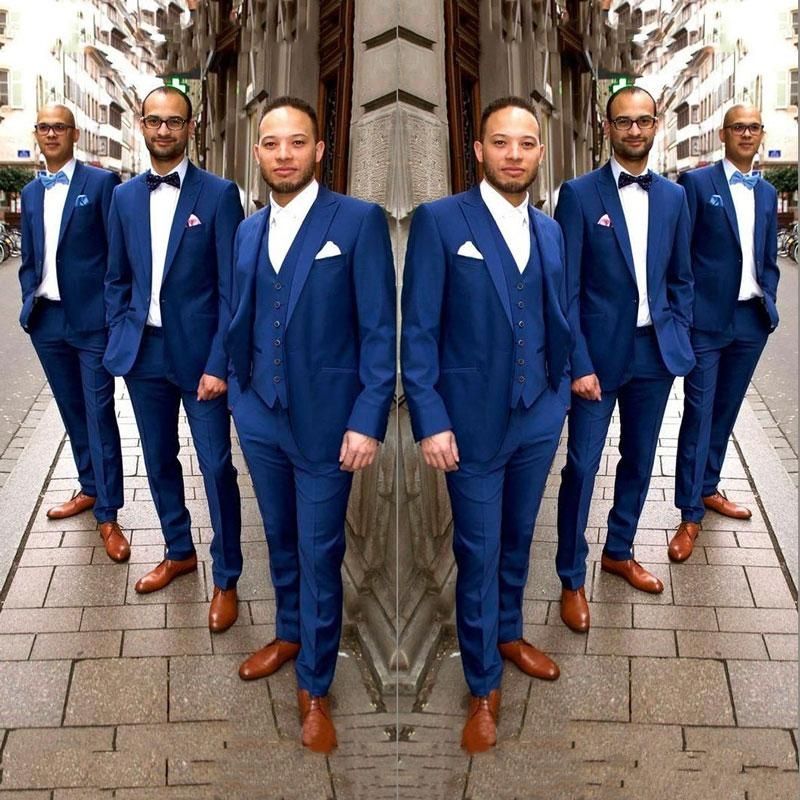 Blue suits groomsmen Clearance