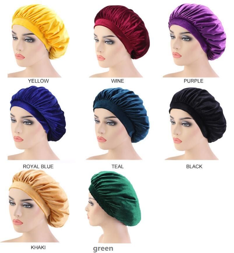 Newest Soft Velvet Sleeping Hair Cap 